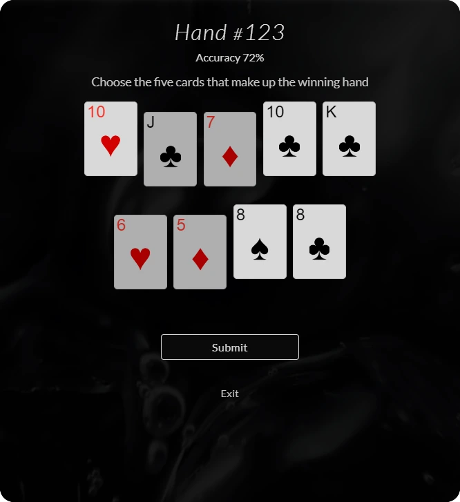 An example of the plo winning hand module